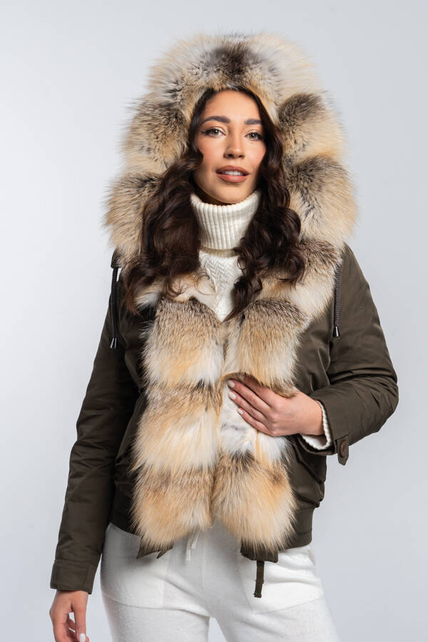 Large Detachable Silver Fox Fur Collar